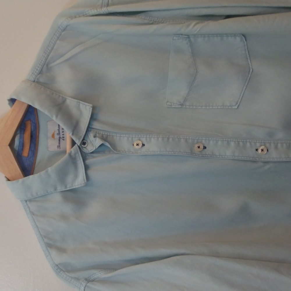 Tommy Bahama Jeans Aqua XL Tencel/Cotton Shirt